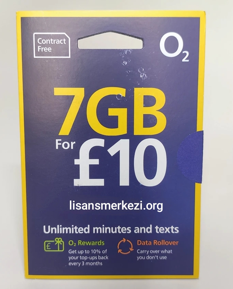 O₂ İngiltere Fiziksel Sim Kart